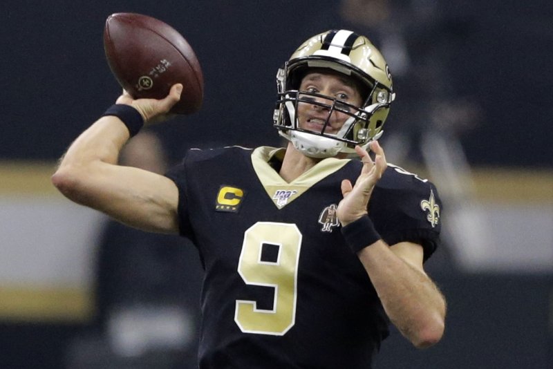 New Orleans Saints quarterback Drew Brees completed 79.1 percent of his throws for 373 yards and three touchdowns in Week 8. Photo by AJ Sisco/UPI