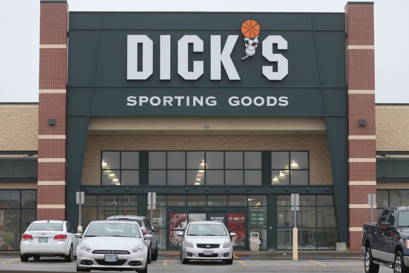 Dicks Sporting Goods store as pictured in the South County Shopping Center in Mehville, Missouri on Wednesday. Dick’s said it has stopped selling assault-style rifles. high capacity magazines and would no longer sell guns to those under 21 years of age at all of their stores. Dick's stopped selling rifles like the AR-15 in December 2012 at all of its 700 stores. Photo by Bill Greenblatt/UPI