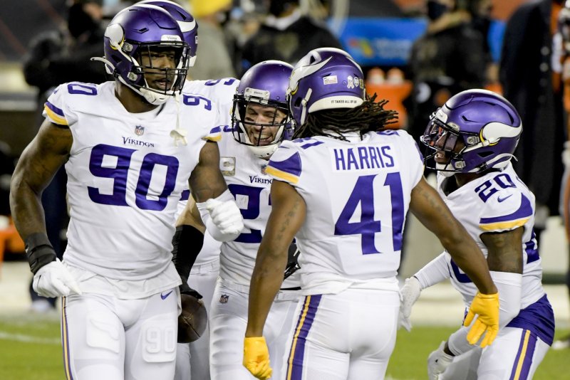 Former Minnesota Vikings cornerback Jeff Gladney (R) entered the league as the No. 31 overall pick in the 2020 NFL Draft. File Photo by Mark Black/UPI | <a href="/News_Photos/lp/80c4df66222306f7d314f226070ff4d6/" target="_blank">License Photo</a>
