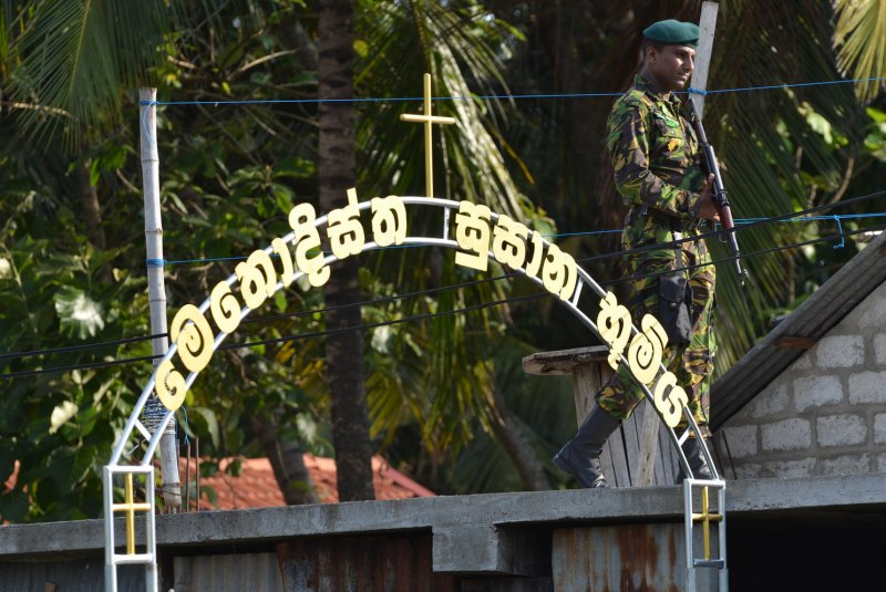 The suspects in Sunday's bombings included a husband and wife, two brothers from a wealthy family, a man with a law degree, and another man who studied abroad before settling in Sri Lanka. Photo by Perera Sameera/UPI