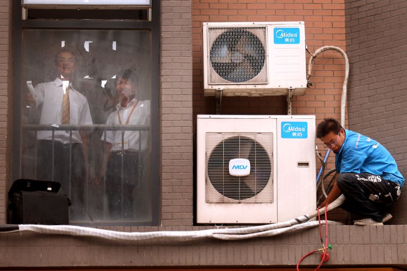Hydrofluorocarbons are commonly found in air conditioners and refrigerators and often leak from piping and can be thousands of times more harmful to the climate than carbon dioxide.&nbsp;File Photo by Stephen Shaver/UPI