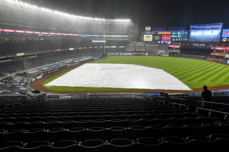 A forecast for thunderstorms resulted in the postponement of Thursday's scheduled New York Yankees and Boston Red Sox game at Yankee Stadium. File Photo by Corey Sipkin/UPI