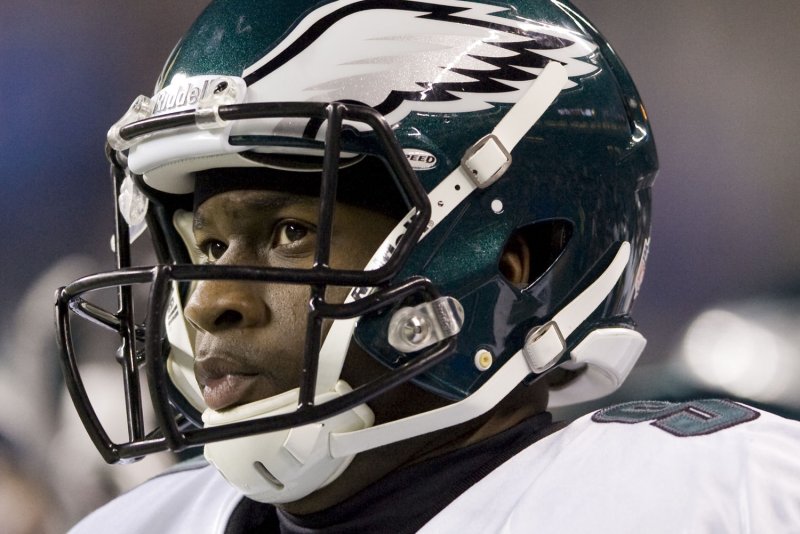 Philadelphia Eagles quarterback Vince Young watches from the sidelines after throwing a pass interception in the third during the quarter against the Seattle Seahawks at CenturyLink Field in Seattle, Washington on December 1, 2011. Young completed 17 of 29 passes for 208 yards, one touchdown and has four intercepted in the The Eagles 14-31 loss to the Seahawks. UPI/Jim Bryant