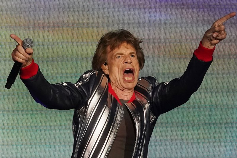 Rolling Stones lead singer Mick Jagger entertains the fans during the opening set of their No Filter Tour Concert in St. Louis last September. File Photo by Bill Greenblatt/UPI | <a href="/News_Photos/lp/9daff45ec7f2881aff2f07c08cdb103c/" target="_blank">License Photo</a>