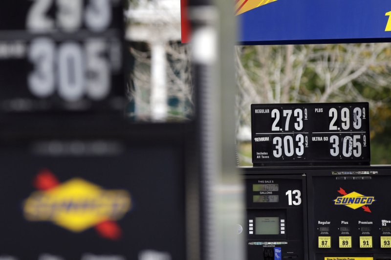 The most expensive gasoline in the United States is found in Hawaii, California and Washington state, AAA said. File Photo by John Angelillo/UPI