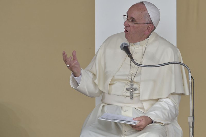 Pope Francis speaks during a meeting with the youth on Piazza Vittorio in Turin, Italy on June 21, 2015. File Photo by Stefano Spaziani/UPI