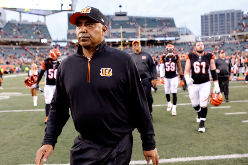 The Cincinnati Bengals and head coach Marvin Lewis try for their first playoff victory since 1991 when they host their rival the Pittsburgh Steelers. Photo by John Sommers II/UPI