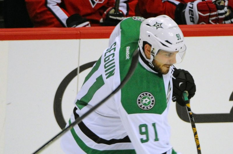 Tyler Seguin and the Dallas Star take on the Detroit Red Wings on Sunday. Photo by Mark Goldman/UPI