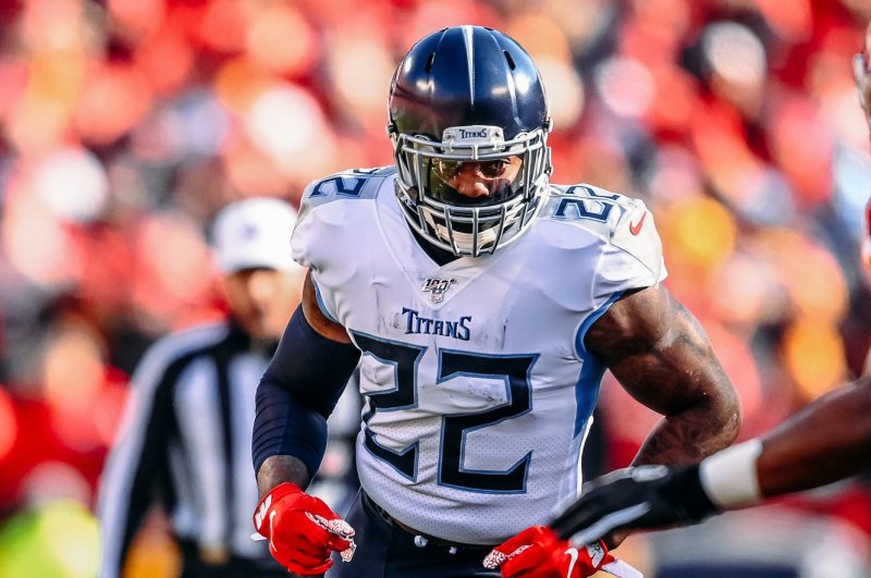 Tennessee Titans running back Derrick Henry, shown Jan. 19, 2020, was placed on injured reserve Nov. 1 because of a fractured foot. File Photo by Jason Hanna/UPI