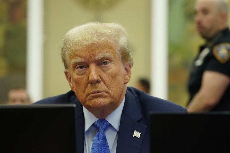 Former U.S. President Donald Trump testified that the values of his properties were improperly estimated "both high and low" in financial statements as he testified in his New York fraud trial. Pool Photo by Eduardo Munoz/UPI