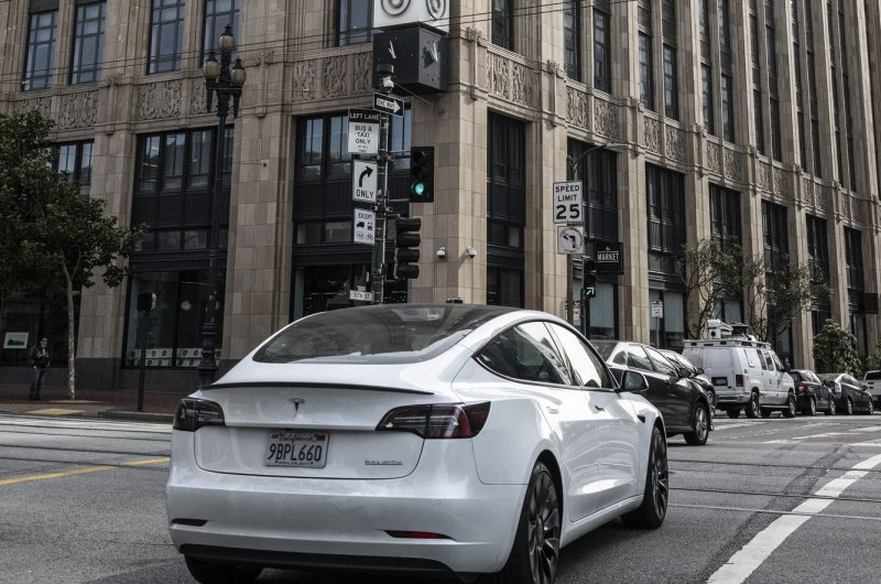 Tesla recalled 320,000 vehicles Saturday to a problem with taillights not illuminating. Photo by Terry Schmitt/UPI