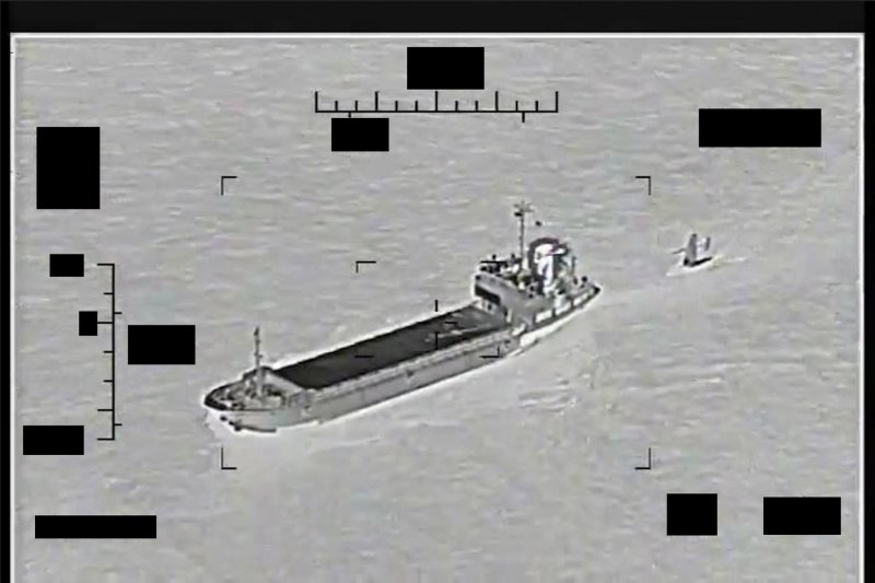 The U.S. Navy prevented a support ship, the Shahid Baziar, belonging to Iran's Islamic Revolutionary Guard Corps Navy (IRGCN), from capturing an unmanned surface vessel (USV) operated by the U.S. 5th Fleet in the Arabian Gulf on August 29-30, 2022. Photo courtesy of U.S. Navy