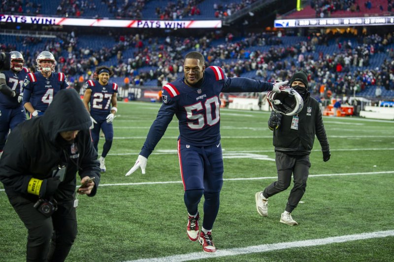 New England Patriots linebacker Raekwon McMillan logged a fumble return for a touchdown in a win over the Arizona Cardinals on Monday in Glendale, Ariz. File Photo by Amanda Sabga/UPI