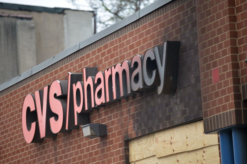 A CVS logo is seen in Baltimore on May 1, 2015. CVS said it will pay $5 billion to settle opioid litigation against it on Wednesday. File Photo by Kevin Dietsch/UPI | <a href="/News_Photos/lp/77d0bc944ac38a73ee2a9bc15362cd0c/" target="_blank">License Photo</a>