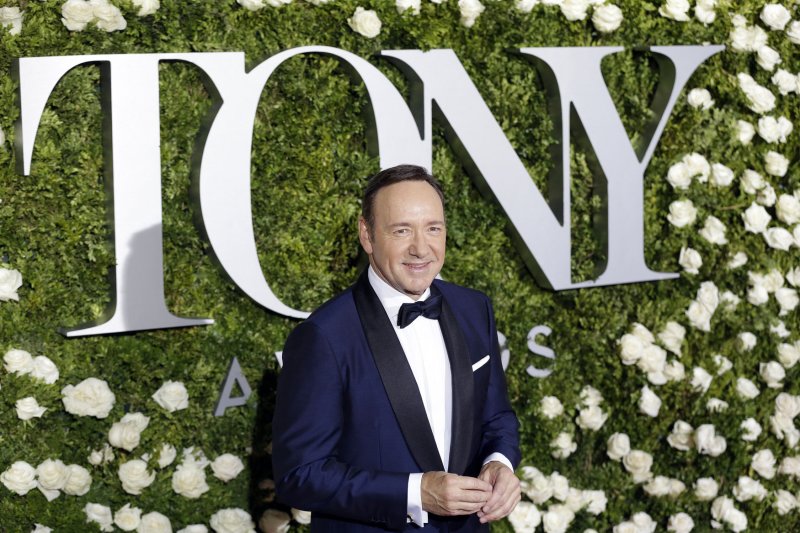Kevin Spacey arrives on the red carpet at the 71st Annual Tony Awards at Radio City Music Hall on June 11, 2017 in New York City. Photo by John Angelillo/UPI | <a href="/News_Photos/lp/ff6cfa660e7c7f6904c8984eaa218b3b/" target="_blank">License Photo</a>