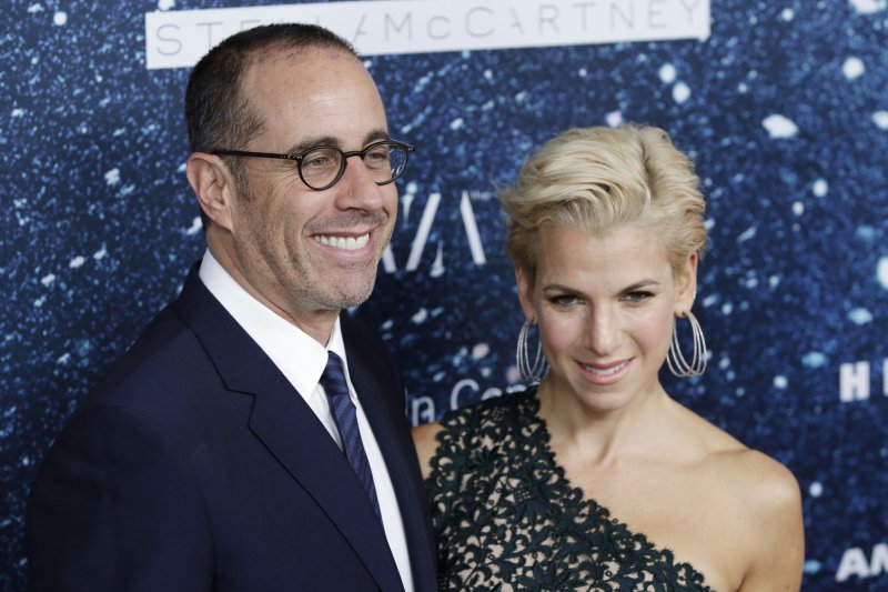 Jerry Seinfeld and Jessica Seinfeld arrive on the red carpet at the 2014 Women's Leadership Award in New York City on Nov. 13, 2014. Controversy erupted over the comedian's remarks that he believed himself to be autistic. He now says he isn't. UPI/John Angelillo