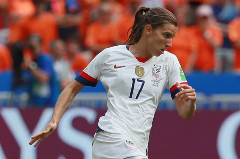 Tobin Heath scored the fourth and final goal for the United States Women's National Team in a shutout win over Mexico on Monday in Hatford, Conn. File Photo by David Silpa/UPI