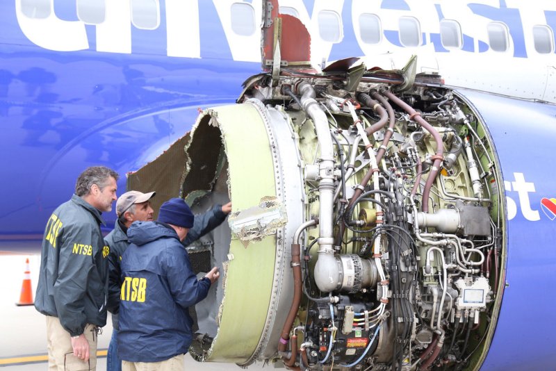 A passenger on board Southwest Airlines Flight 1380 said she sustained personal injuries and has experienced post-traumatic stress disorder since the flight's engine failure. Photo courtesy of the National Transportation Safety Board