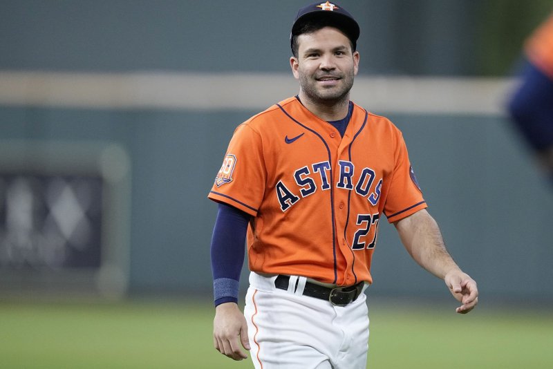 Houston Astros second baseman Jose Altuve tied an MLB record with five home runs over his last two games. File Photo by Kevin M. Cox/UPI
