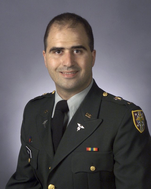 Maj. Nidal Malik Hasan, is shown in a 2003 file photo from the Uniformed Services University of the Health Sciences. UPI