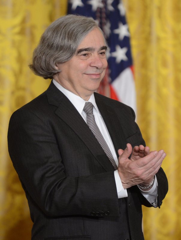 U.S. Energy Secretary Ernest Moniz applauds during a personnel announcement of his nomination in the East Room at the White House on March 4, 2013 in Washington, D.C. UPI File Photo/Kevin Dietsch | <a href="/News_Photos/lp/e5b7a727febd7ab2ab94598d138b6c3d/" target="_blank">License Photo</a>