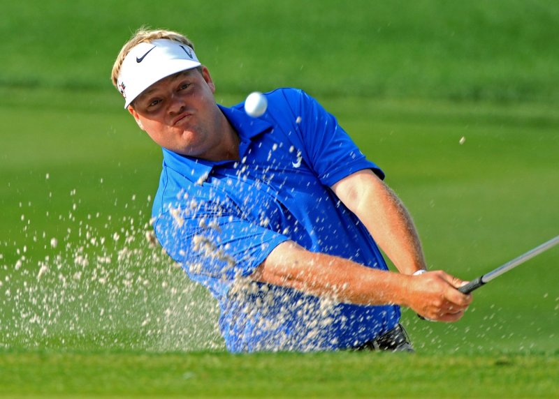 Carl Pettersson, shown in a 2010 file photo, owned a one-stroke lead Friday as he started the second round of the PGA Championship in South Carolina. UPI/Kevin Dietsch