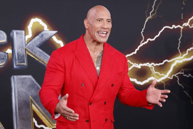 Dwayne "The Rock" Johnson arrives on the red carpet for DC's "Black Adam" New York premiere at AMC Empire 25 in Times Square on October 12. Photo by John Angelillo/UPI