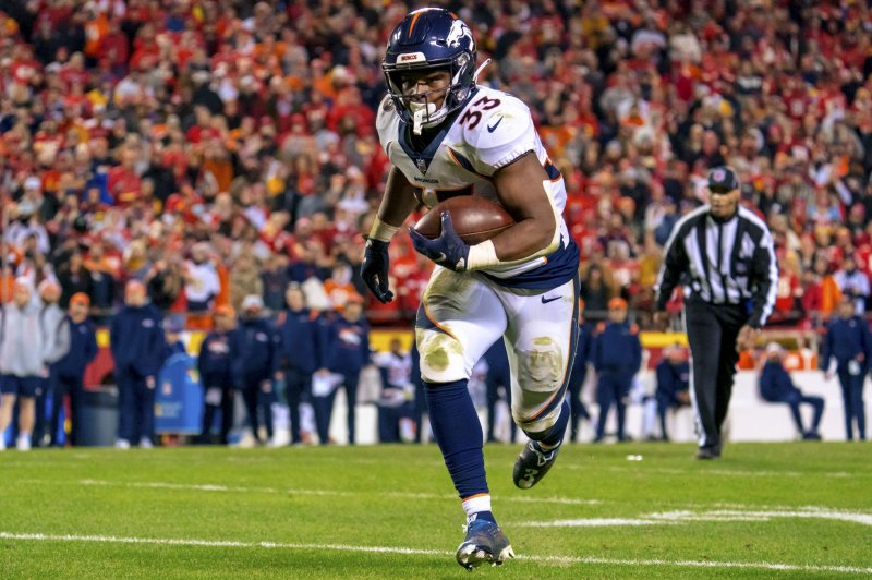 Denver Broncos running back Javonte Williams is a low-end RB1 or high-end RB2 in my 2022 fantasy football rankings. File Photo by Kyle Rivas/UPI | <a href="/News_Photos/lp/6f169315ccd3c1a6d4ffd03633710d0c/" target="_blank">License Photo</a>