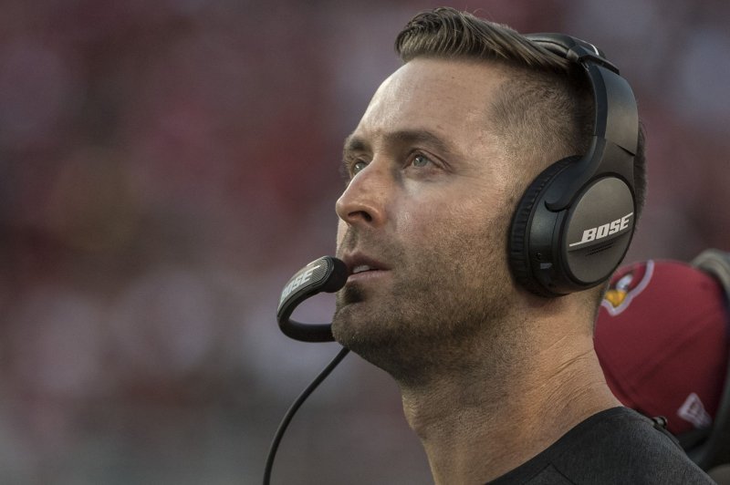 Former Arizona Cardinals head coach Kliff Kingsbury led the team to a 4-13 record in 2022-23. File Photo by Terry Schmitt/UPI