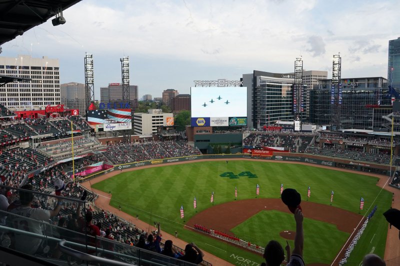 The Atlanta Braves are scheduled to host the New York Mets from Friday through Sunday at Truist Park in Atlanta. File Photo by Tami Chappell/UPI | <a href="/News_Photos/lp/4a1f5b268acdcbd3603f6661cb4f50e6/" target="_blank">License Photo</a>