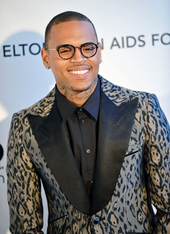 Chris Brown attends the Elton John AIDS Foundation Academy Awards Viewing Party at West Hollywood Park in Los Angeles, Feb. 24, 2013. UPI/Chris Chew | <a href="/News_Photos/lp/fc048e684bd907950b63b9436ce86665/" target="_blank">License Photo</a>