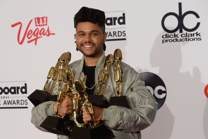 The Weeknd shared the cover art for his album "Dawn FM" ahead of its release Friday. File Photo by Jim Ruymen/UPI