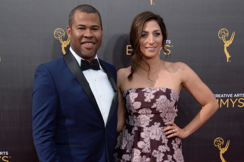 Jordan Peele and his wife, Chelsea Peretti, attend the Creative Arts Emmy Awards on September 10. Peele landed a first-look deal with Universal following the release of his film "Get Out." File Photo by Jim Ruymen/UPI