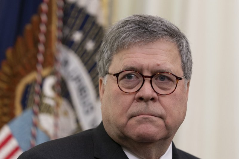 A group of former Justice Department employees called on Attorney General William Barr to resign Sunday, citing his handling of the sentencing of President Donald Trump's associate Roger Stone.. Photo by Chris KleponisUPI