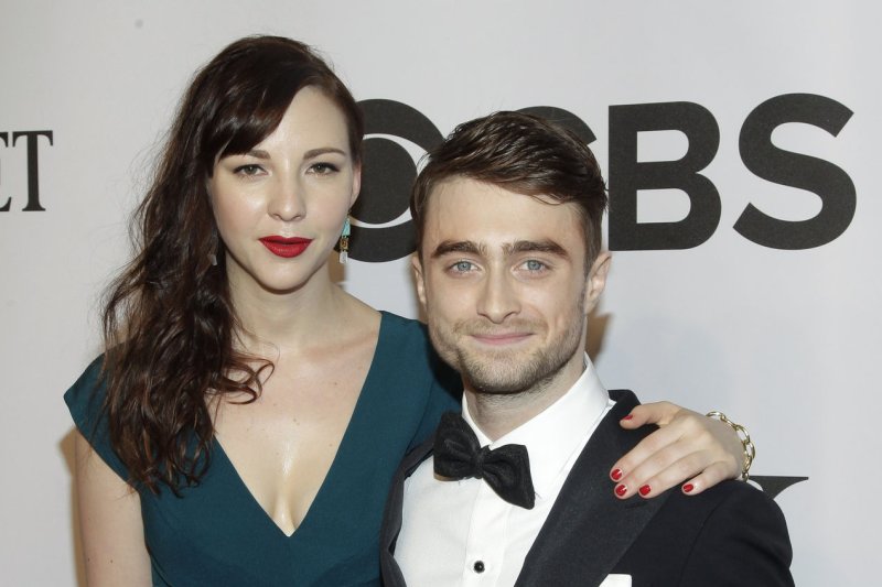 Daniel Radcliffe (R) and his girlfriend, Erin Darke, are expecting their first child together. File Photo by John Angelillo/UPI