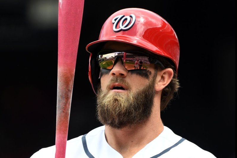 Washington Nationals OF Bryce Harper led his team to victory Monday against the San Francisco Giants. File photo by Pat Benic/UPI