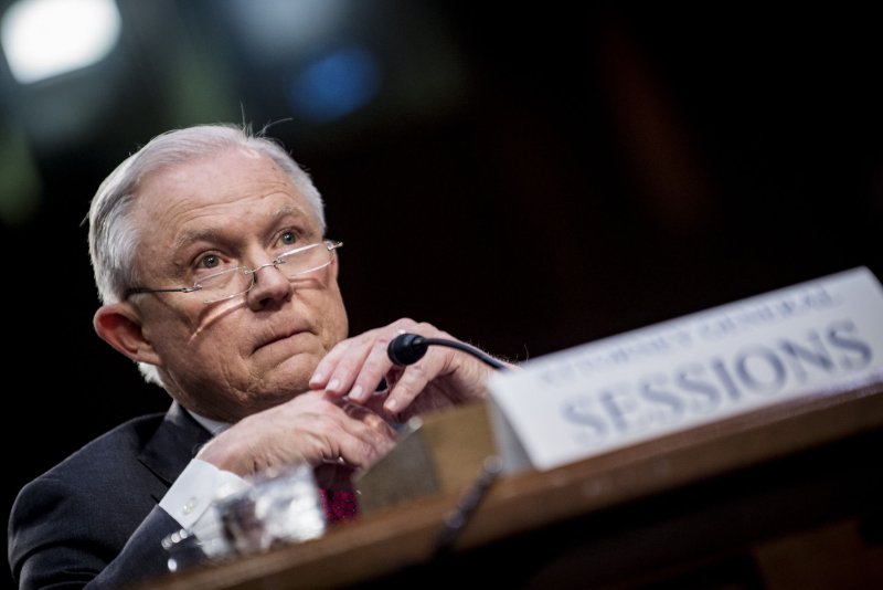 Attorney General Jeff Sessions on Monday said the car-ramming attack in Charlottesville, Va., on Saturday in which a protester opposing a white supremacy rally was killed was an act of domestic terrorism. File Photo by Pete Marovich/UPI