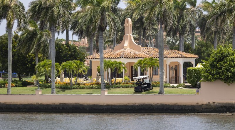Security patrols Mar-A-Lago in Palm Beach, Fla., on August 8, when FBI executed a search warrant looking for documents taken from the White House by former President Donald Trump at the end of his presidency. File Photo By Gary I Rothstein/UPI
