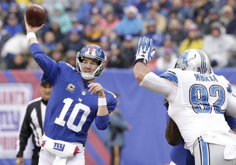 Eli Manning tosses two TDs as New York Giants beat Detroit Lions 17-6