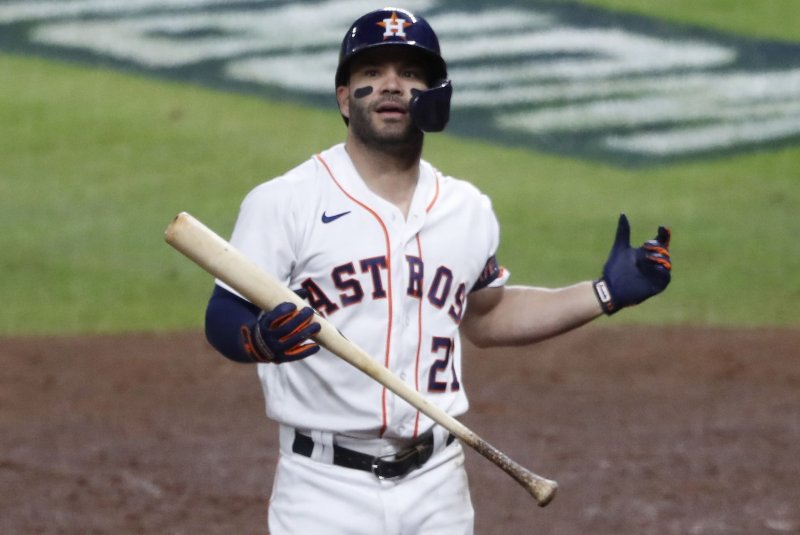 Houston Astros second baseman Jose Altuve touted the franchise's front office for the depth it built though its minor league system. File Photo by Johnny Angelillo/UPI