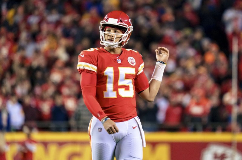 Kansas City Chiefs quarterback Patrick Mahomes threw three passing scores in a win over the Tampa Bay Buccaneers on Sunday in Tampa, Fla. File Photo by Kyle Rivas/UPI | <a href="/News_Photos/lp/1b00bb0022b9858183c9ecaef0ce9cc1/" target="_blank">License Photo</a>