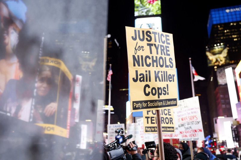A former Memphis, Tenn., police officer charged in the beating death of Tyre Nichols during a traffic stop will plead guilty to federal civil rights violations on Thursday, his attorney said. The incident sparked protests in various U.S. cities, including New York (pictured) in January. File Photo by John Angelillo/UPI