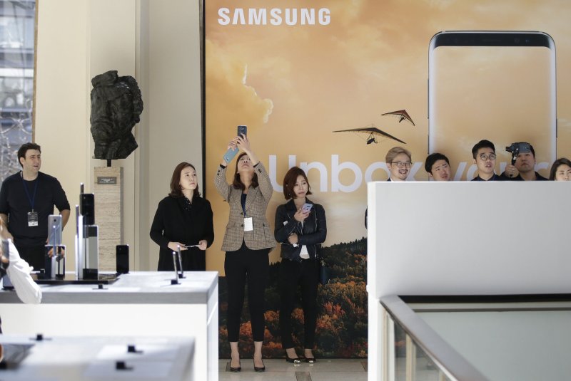 South Korean conglomerate Samsung denied a statement from a U.S. journalist comparing the company to the Kim Jong Un regime. File Photo by John Angelillo/UPI