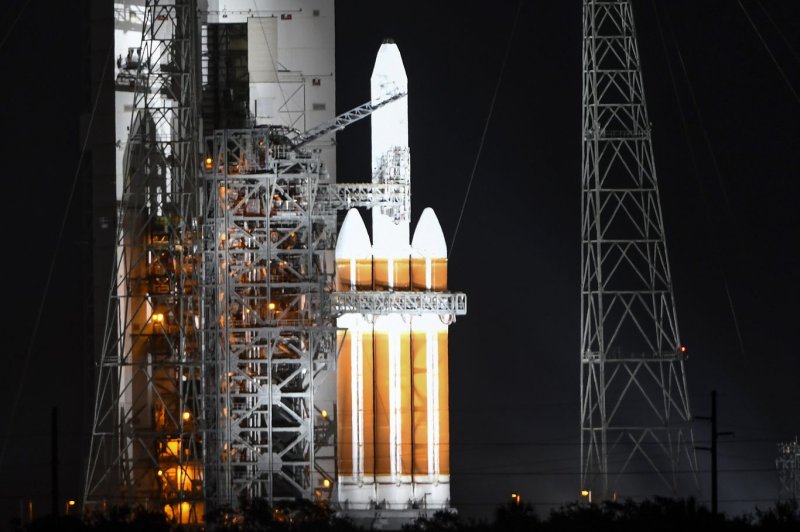 The launch of a Delta Heavy rocket scheduled for Thursday morning from Cape Canaveral Air Foce Station has been postponed due to a pneumatics issue.&nbsp;Photo by Joe Marino/UPI
