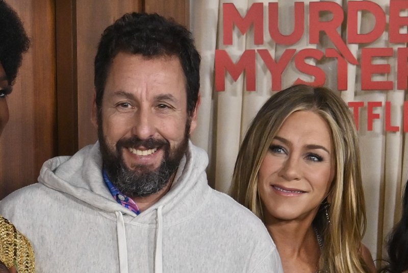 Adam Sandler and Jennifer Aniston take on a new case in "Murder Mystery 2," streaming Friday on Netflix. Photo by Jim Ruymen/UPI