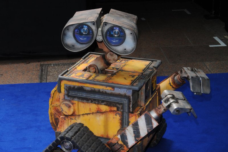 The Robot Wall-E attends the premiere of "Wall-E" at Empire Leicester Square in London on July 13, 2008. The animated film is one cautionary tale about what could happen if people continue to abuse the Earth. File Photo by Rune Hellestad/UPI