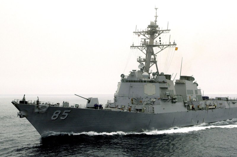 A U.S. Navy destroyer sailed Tuesday near the disputed artificial islands being created by the Chinese in the South China Sea. The move is designed to test and enforce United Nations international maritime law. China has had disputes with virtually every nation in the region over ownership of various islands. (UPI Photo/Konstandinos Goumenidis/US Navy/File). | <a href="/News_Photos/lp/60d16030ce7093f2497bb99914990e48/" target="_blank">License Photo</a>