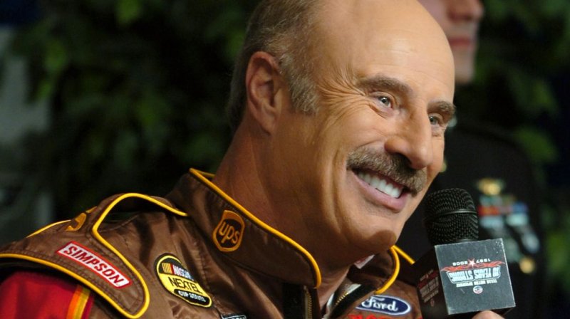 Dr. Phil McGraw talks to the media about the U.S. Marine Corps Reserves Toys for Tots program prior to the NASCAR Dickies 500 at Texas Motor Speedway in Ft. Worth, TX on November 5, 2006. (UPI Photo/Ian Halperin)