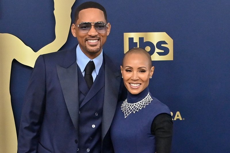 Will Smith (L) and Jada Pinkett Smith attend the SAG Awards on Sunday. Will Smith won Best Actor in a Film for "King Richard." Photo by Jim Ruymen/UPI | <a href="/News_Photos/lp/d0624c908ba0b4892fc796fc708de3d8/" target="_blank">License Photo</a>