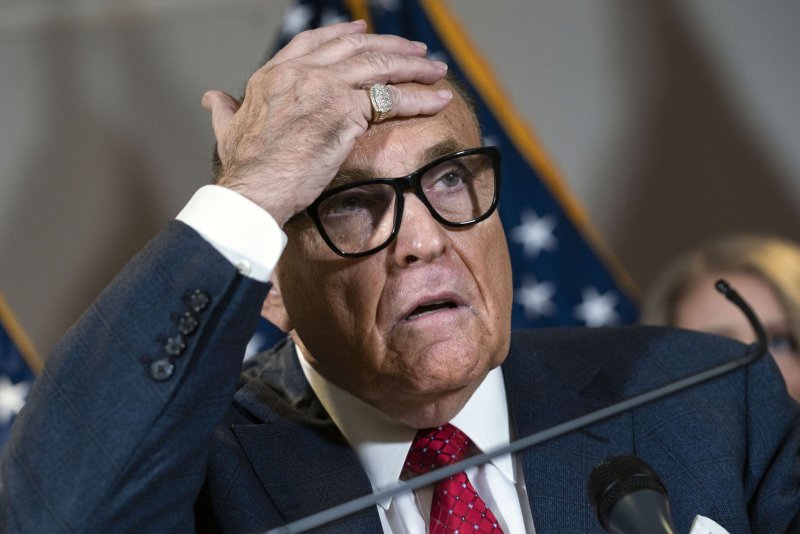 Rudy Giuliani, former President Donald Trump's personal attorney, has become a target in the investigation into possible criminal interference in Georgia's 2020 elections. File photo by Kevin Dietsch/UPI | <a href="/News_Photos/lp/d13ce761e78088fd95a0d7845b05f7c8/" target="_blank">License Photo</a>